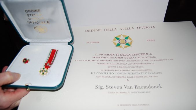 De onderscheiding Cavaliere dell'Ordine della Stella d'Italia