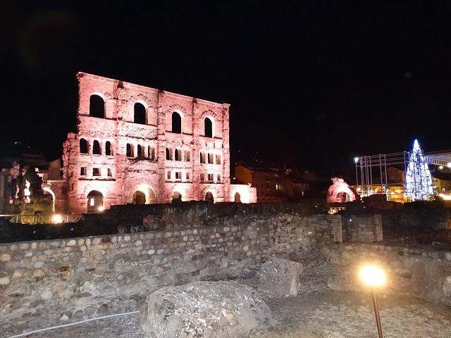 Aosta by night