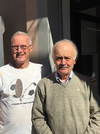 De schrijver en Giuliano Mencarelli
