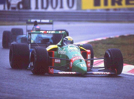 Alessandro Nannini in 1989 tijdens de GP van België