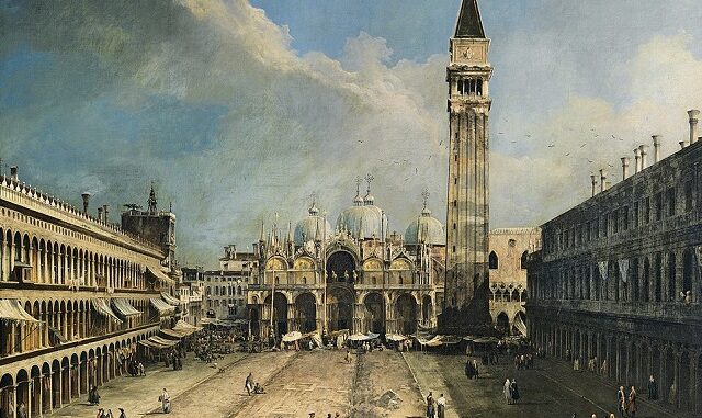 Canaletto Piazza_San_Marco_Venetie Giovanni Antonio Canal, Piazza San Marco in Venetië .c. 1723-1724