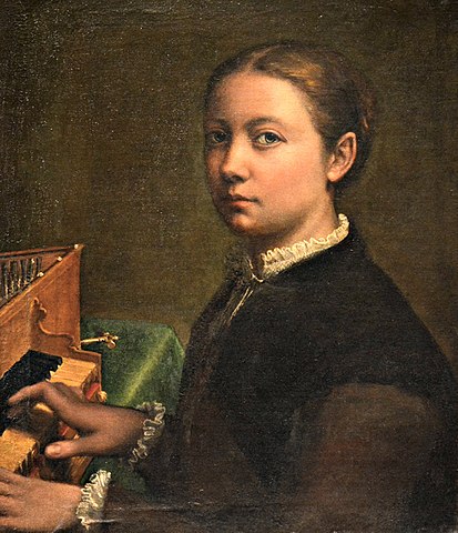 Sofonisba Anguissola zelfportret aan spinet
